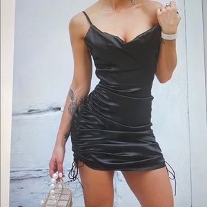 Black Silk Fitted Dress